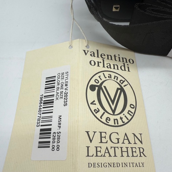 Valentino Orlandi Crossbody Bag Black Vegan‎ Leather Studded  Purse $280 - Picture 3 of 14